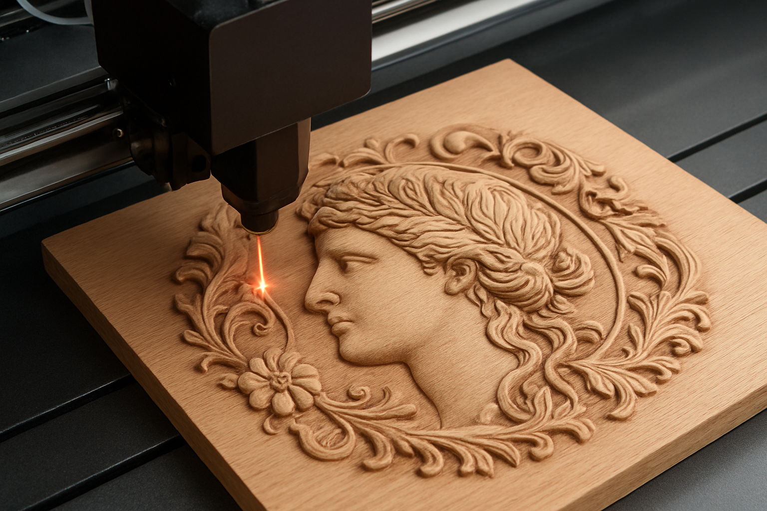 حکاکی سه‌بعدی با دستگاه لیزر روی چوب – دستگاه لیزر حکاکی سه بعدی ماشین لینک